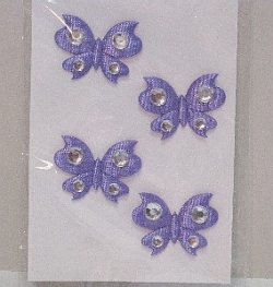 Restposten 3 D Stoff Sticker mit Acryl, Schmetterlinge, lila